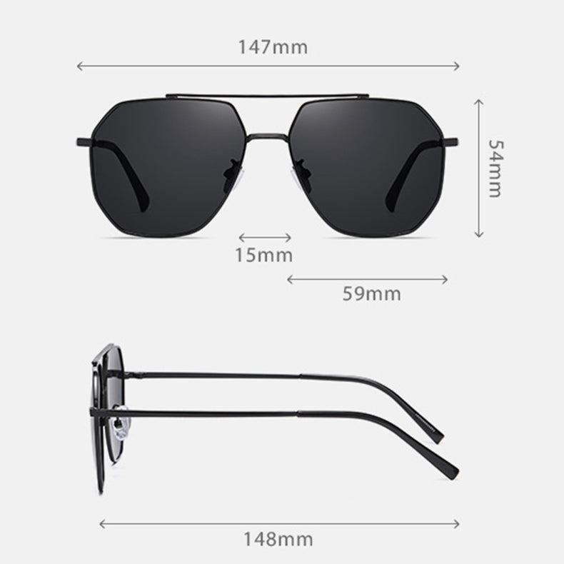Classic Metal Frame Men Anti-Glare Sun Glasses
