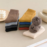 Solid color double needle socks ( Set of 05)