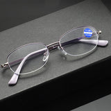 Oval Shape Half Frame Anti-blue Reading Glass