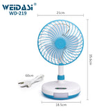 3 gears wind USB  rechargeable table fan with light