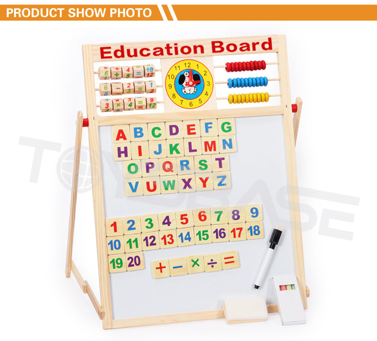 54CM Wooden Double-sided Magnetic Drawing & Writing Board For Kids