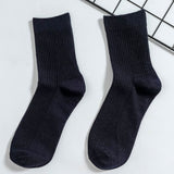 Solid color double needle socks ( Set of 05)