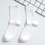 Solid color double needle socks ( Set of 05)