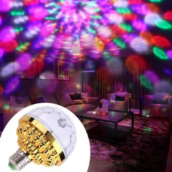 Colorful Auto Rotating LED Bulb RGB Stage Light With Holder