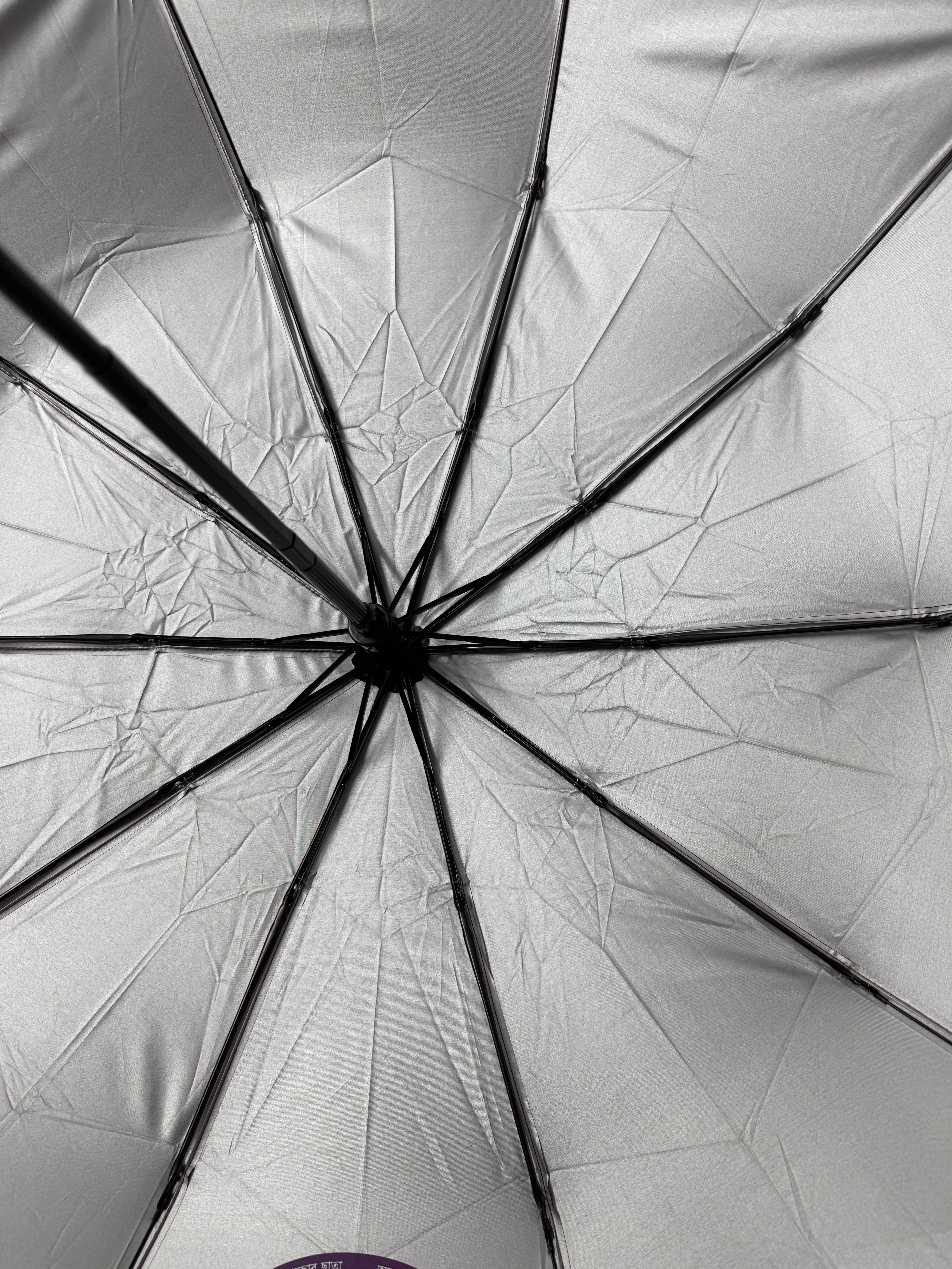 Elegant Floral 10-Ribs Folding Umbrella