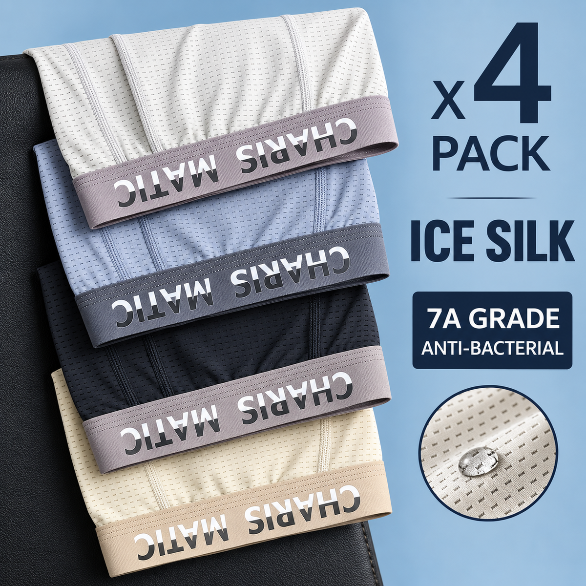 Premium Luxury Ice Silk Comfort Men’s Underwear (Set of 4)