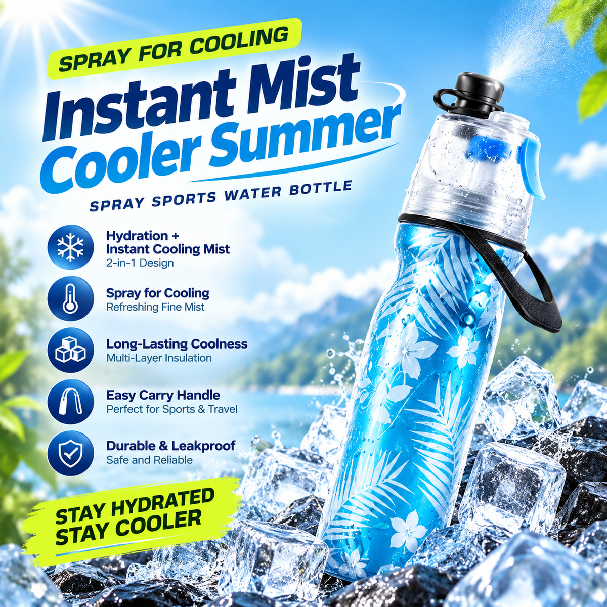Spray Cool Sports Water Bottle
