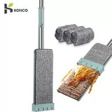 Hands-Free Microfiber Floor Cleaning Mop with Extra 1 Cleaning Mat