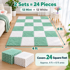 Soft Washable Foam Splicing Tiles Carpet (১২ পিস — ৩ ফুট × ৪ ফুট ঢাকবে)