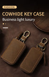 Vintage Cowhide Car Key Cover(Single Zipper)