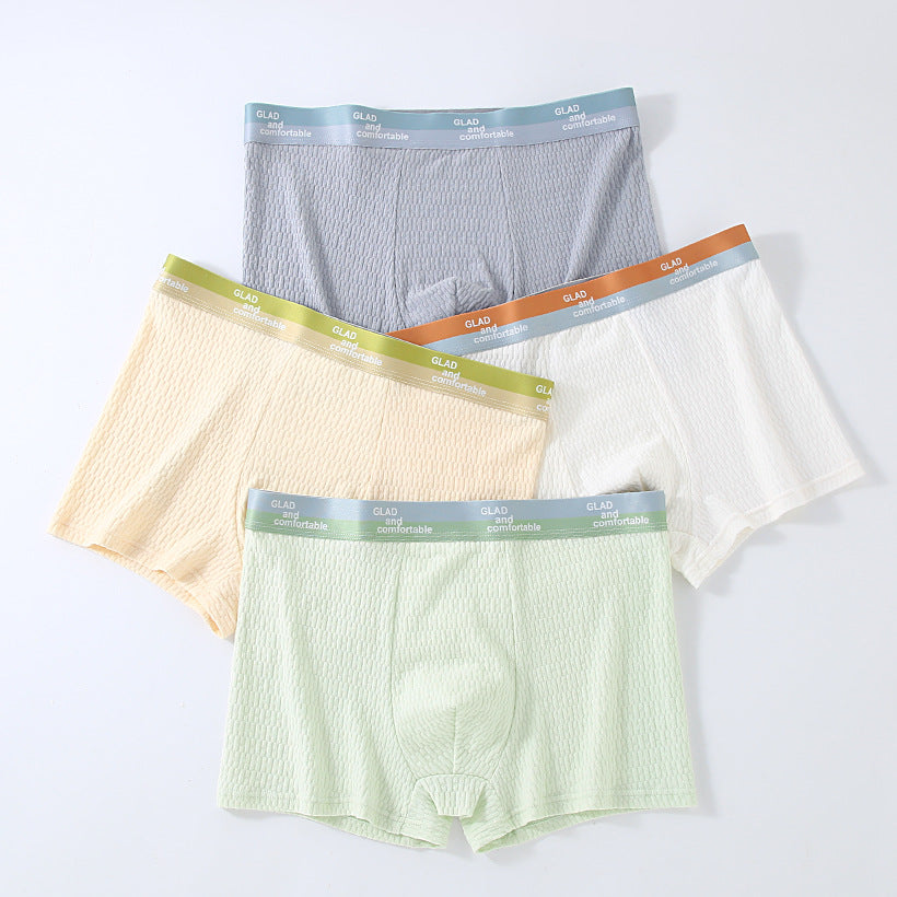 Soft Breathable Textured Cotton Boxer (set of 4)