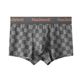 Thin Plaid Print Ice Silk Boxers ( set of 04)