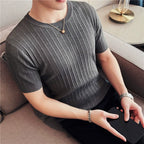 Classic Rib Texture Slim Fit Tee