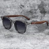 Trendy Wood Grain Vintage Polarized Sunglasses