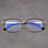 Retro Thin-Rim Metal Square Sunglasses