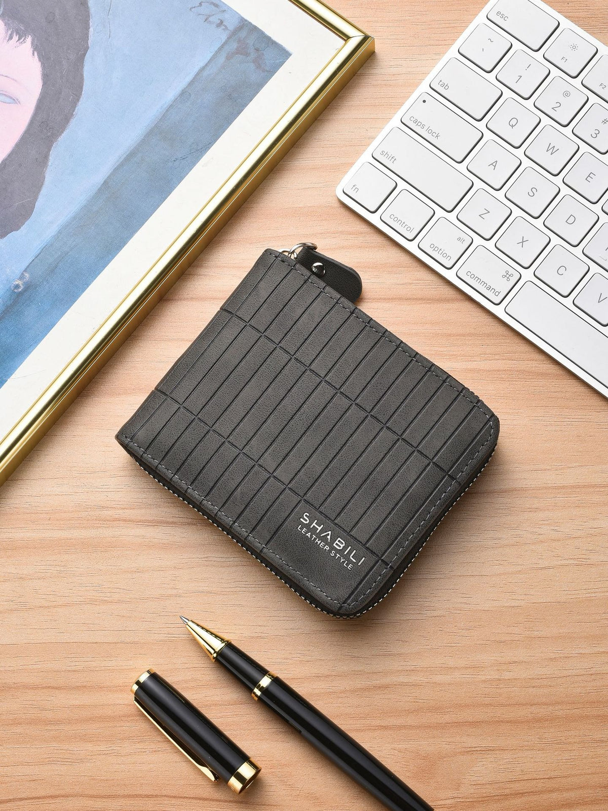 Zippered PU Leather Men’s Retro Wallet