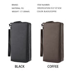 Double Zipper Soft Leather Business Clutch