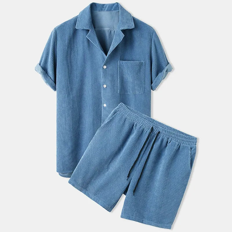 Waffle Texture Relax Fit Shirt Set