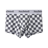 Thin Plaid Print Ice Silk Boxers ( set of 04)