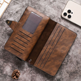 Elegant Brown Strap Lock Travel Wallet
