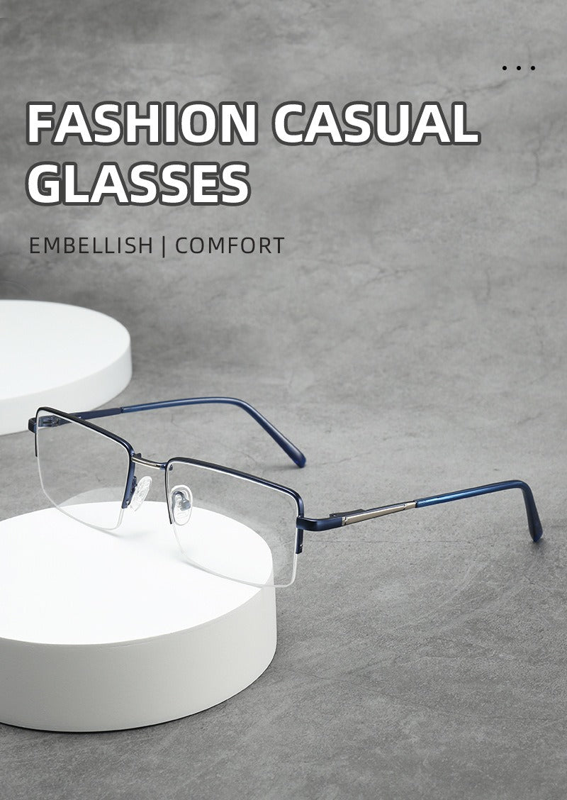 Trendy Metal Semi-Rimmed Eyewear