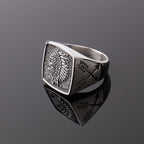 Retro stainless steel men's ring