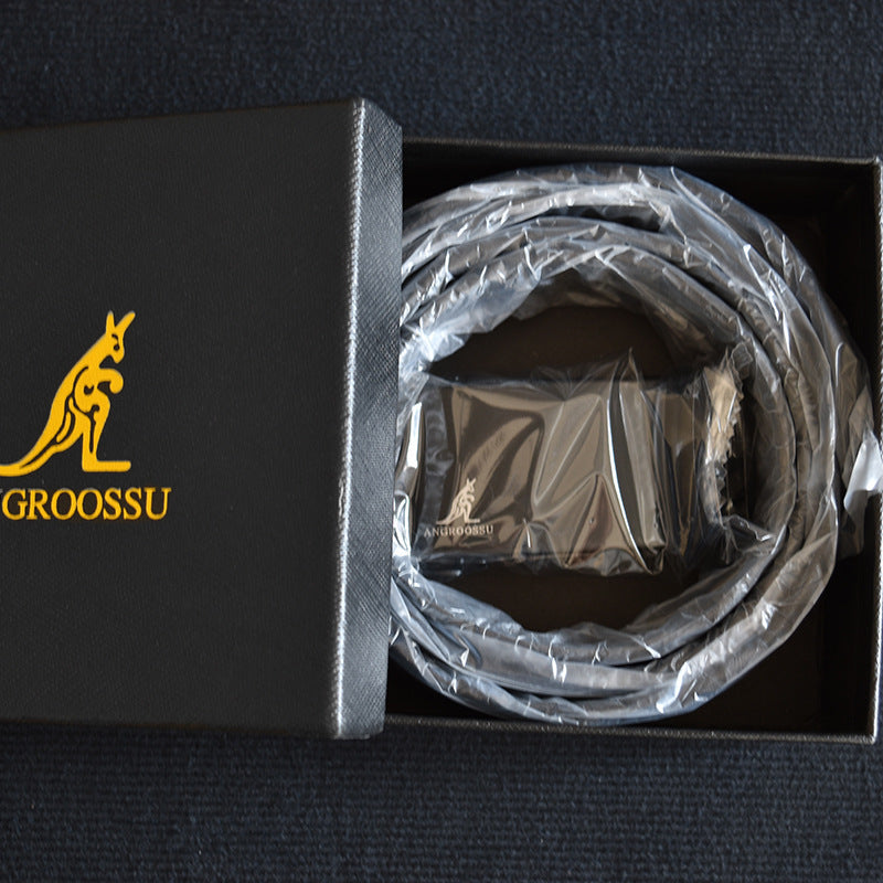 Men's automatic buckle belt with gift boxed