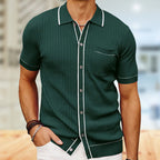 Man Ice Silk Short Sleeve Luxury Knitted Polo Shirt