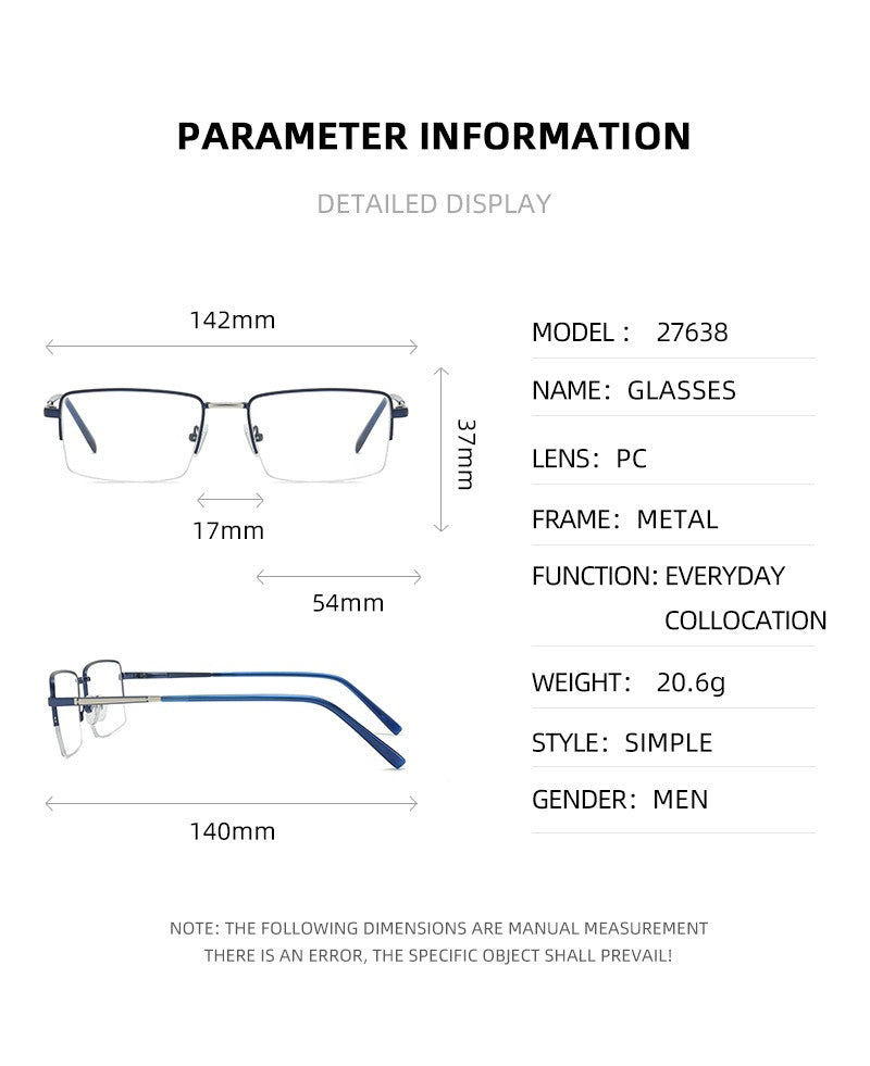 Trendy Metal Semi-Rimmed Eyewear