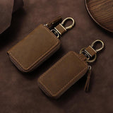 Vintage Cowhide Car Key Cover(Single Zipper)