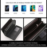 Double Zipper Soft Leather Business Clutch