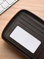 Zippered PU Leather Men’s Retro Wallet