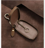 Vintage Cowhide Car Key Cover(Single Zipper)