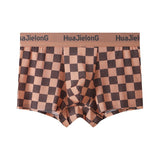 Thin Plaid Print Ice Silk Boxers ( set of 04)