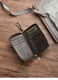 Multi-Function Leather Wallet With Key Ring Holder