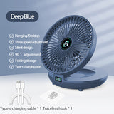 USB Rechargeable Wall-Mounted Folding Desktop Fan