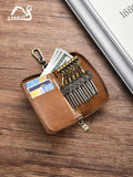 Multi-Function Leather Wallet With Key Ring Holder