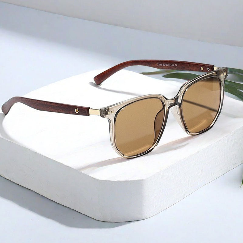 Vintage Style UV400 Unisex Wooden Shade Sunglass