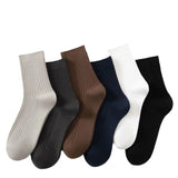 Solid color double needle socks ( Set of 05)