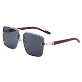 Wood Tone Luxe Sunglasses