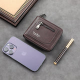 Modern Brown Zipper Secure Men’s Wallet