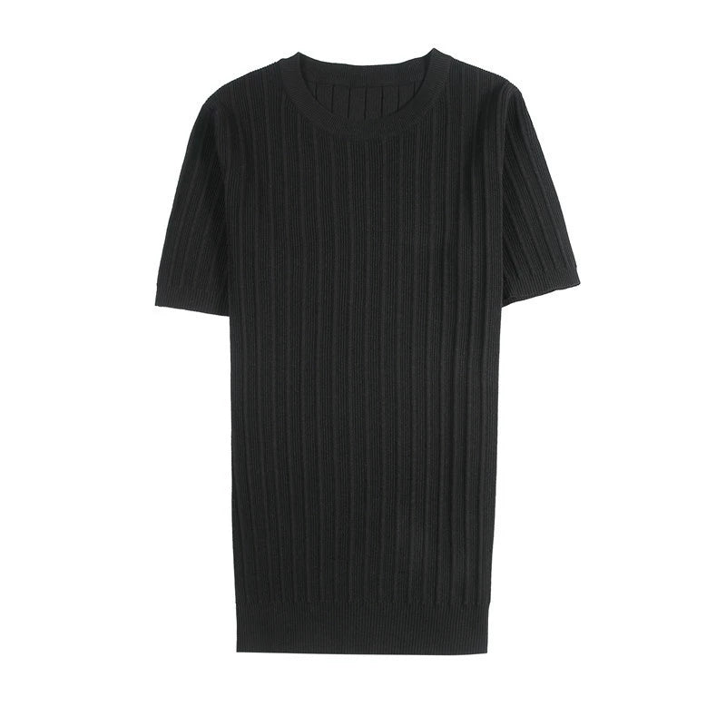 Classic Rib Texture Slim Fit Tee