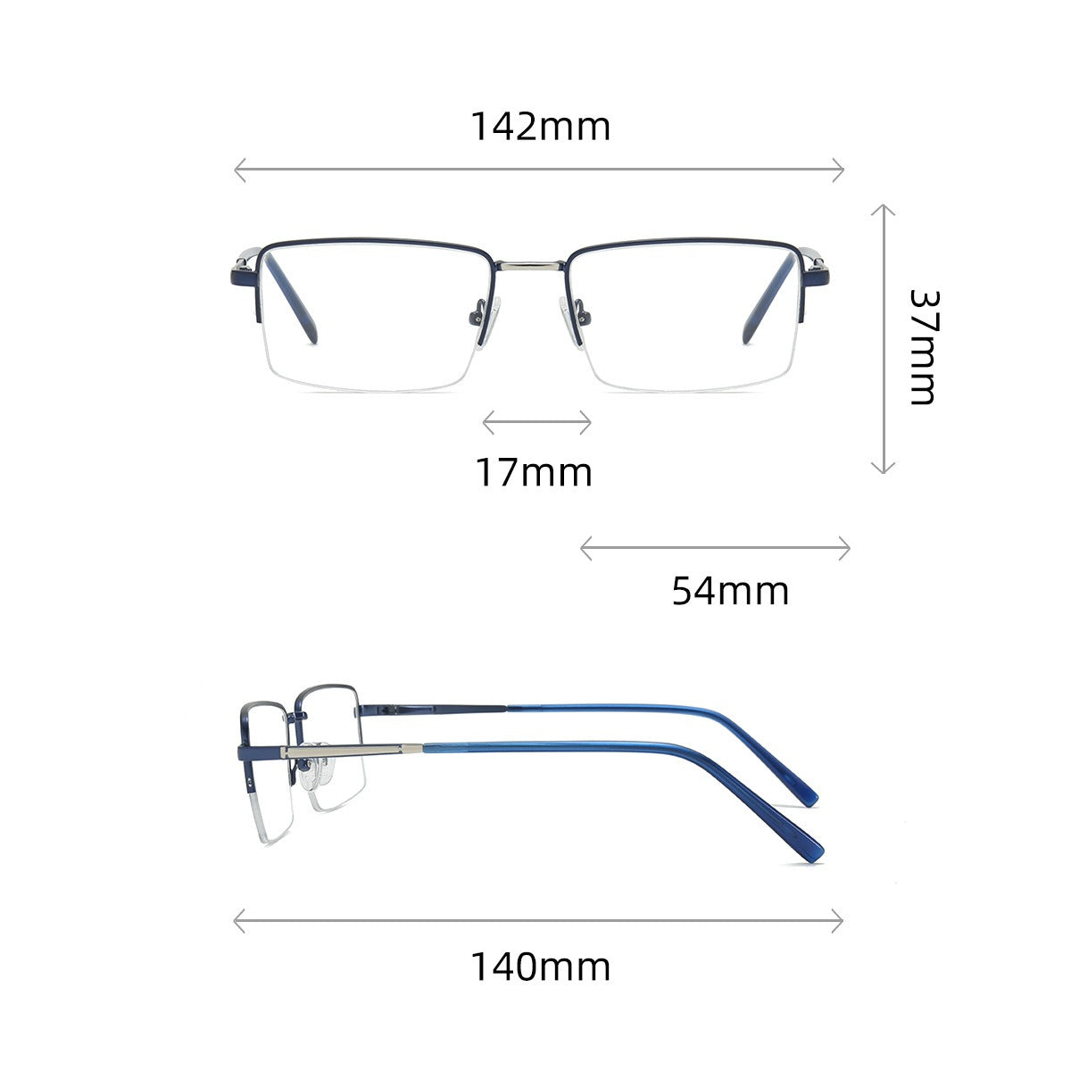 Trendy Metal Semi-Rimmed Eyewear