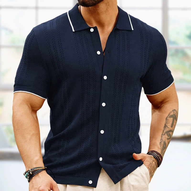 Men's Summer Trendy casual knitted polo shirt
