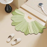 Elegant Steps on Flower-Inspired Floor Mat