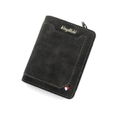 Men's three-fold vertical zipper retro  wallet