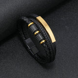 Handcrafted Rope Leather Wristband for Men