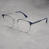 Retro Thin-Rim Metal Square Sunglasses
