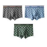 Thin Plaid Print Ice Silk Boxers ( set of 04)