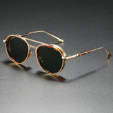 Fashionable Dual-Bar Metal Frame Glasses